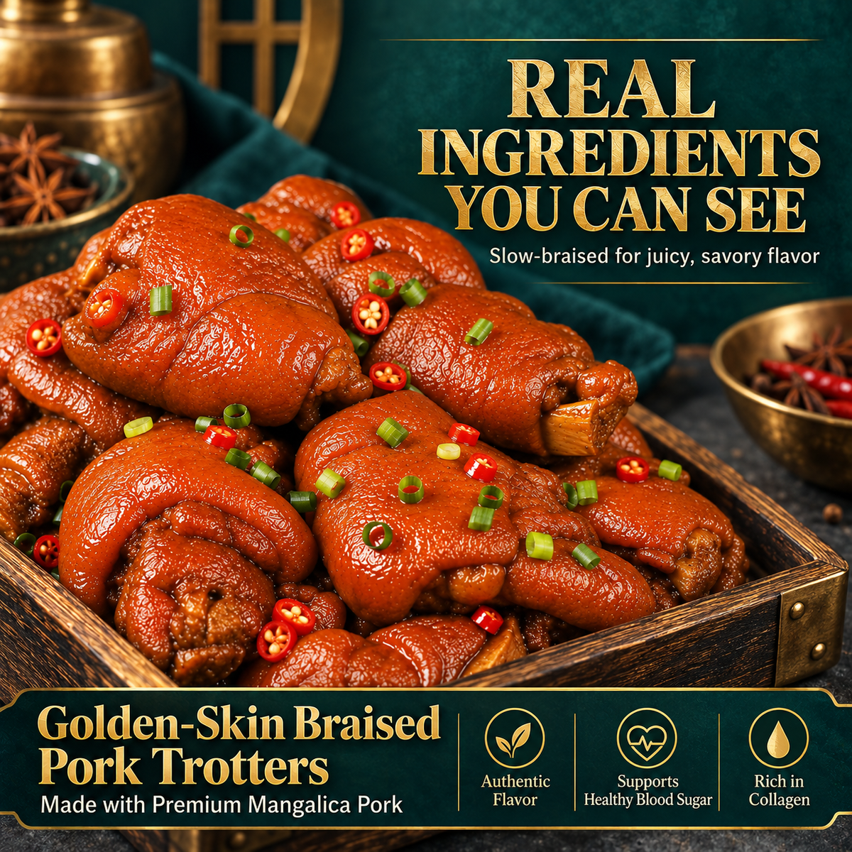 😋 Managing🥤🥤 Blood Sugar Shouldn’t Mean Giving Up Delicious Food Premium Braised Pork Feet-Elon
