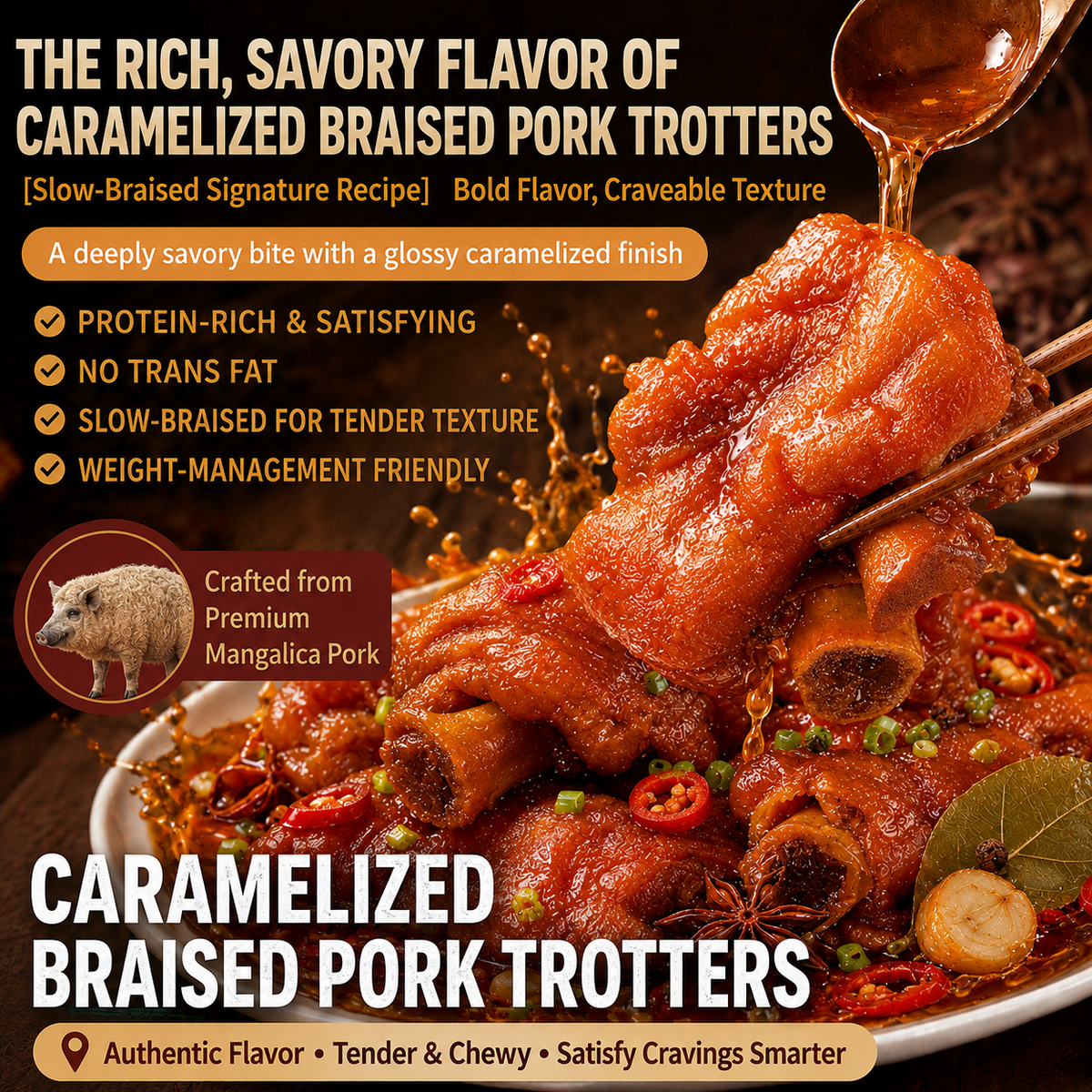 😋 Managing🥤🥤 Blood Sugar Shouldn’t Mean Giving Up Delicious Food Premium Braised Pork Feet-Elon