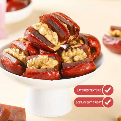 🥝Say goodbye to high-calorie guilt! 🌼🌽 Satisfy your taste buds with our fiber-rich Jujube with Hawthorn and Walnut Hug Dried Fruit!-XA（副本）