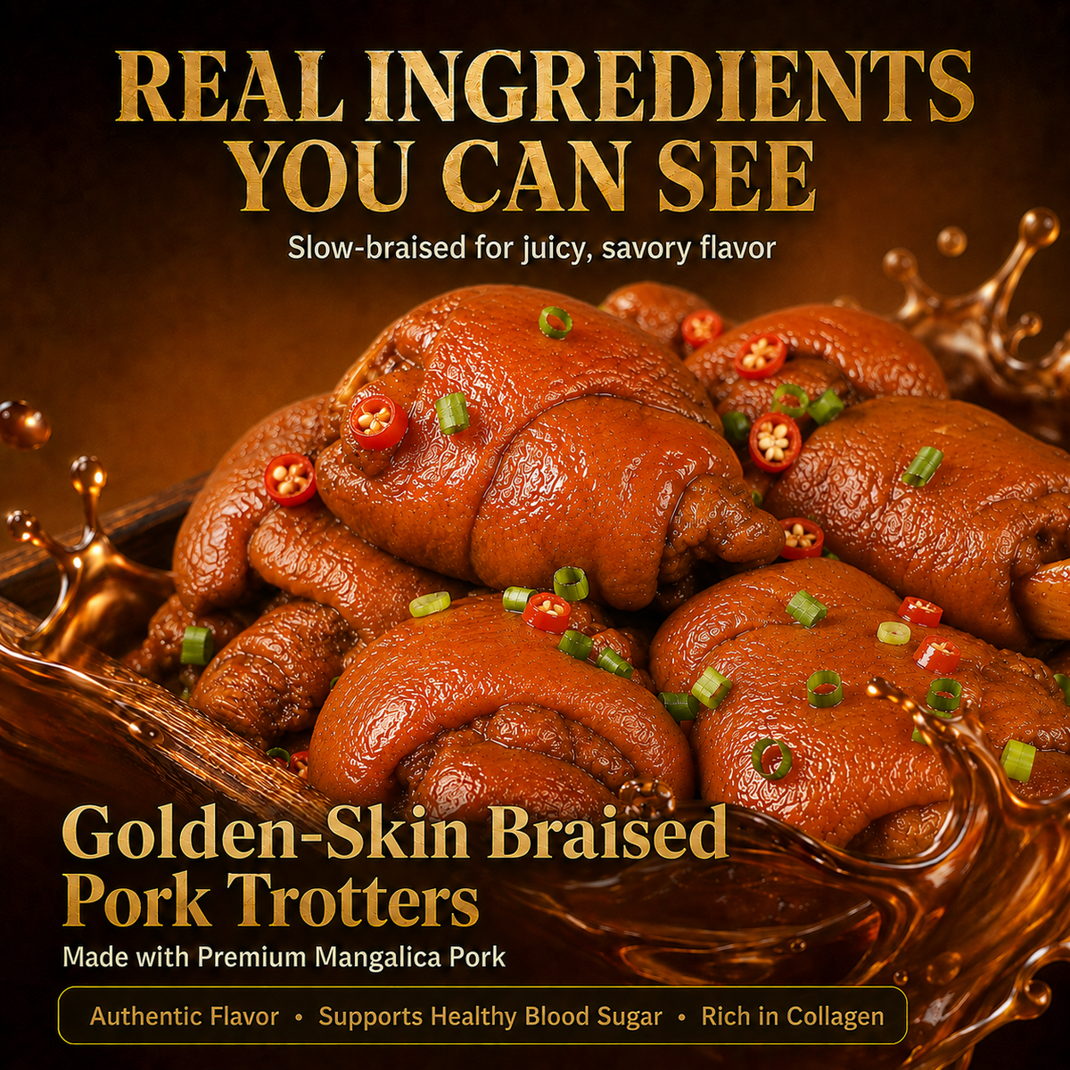 😋 Managing🥤🥤 Blood Sugar Shouldn’t Mean Giving Up Delicious Food Premium Braised Pork Feet-Elon